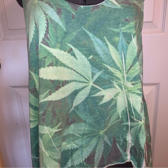 Local Celebrity Leaf Tank Top Asymmetrical Rasta - Picture 4 of 13